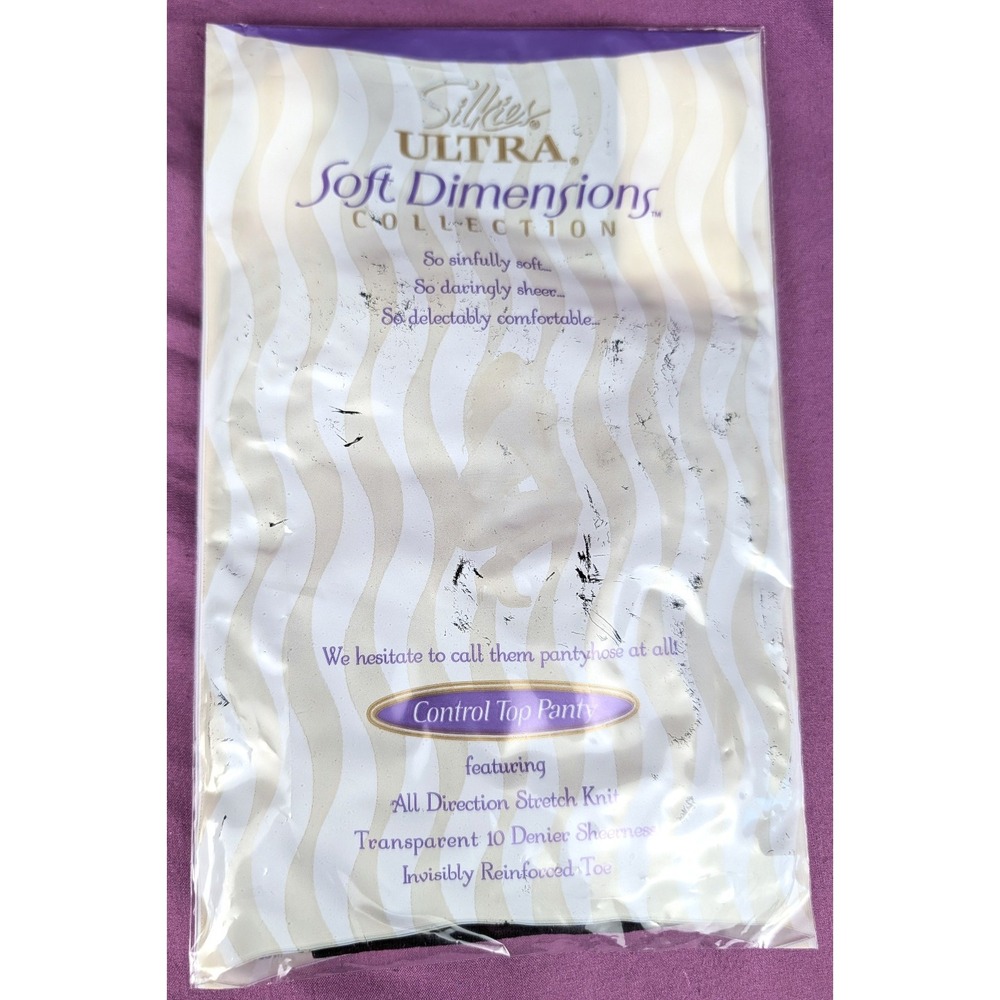VTG Silkies Ultra Soft Dimensions Control Top Panty Pantyhose Jet Black X-Tall